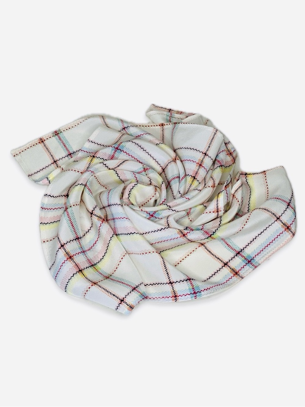 NWT SILKLETTE Summer Plaid 100% Fine Silk Kerchief